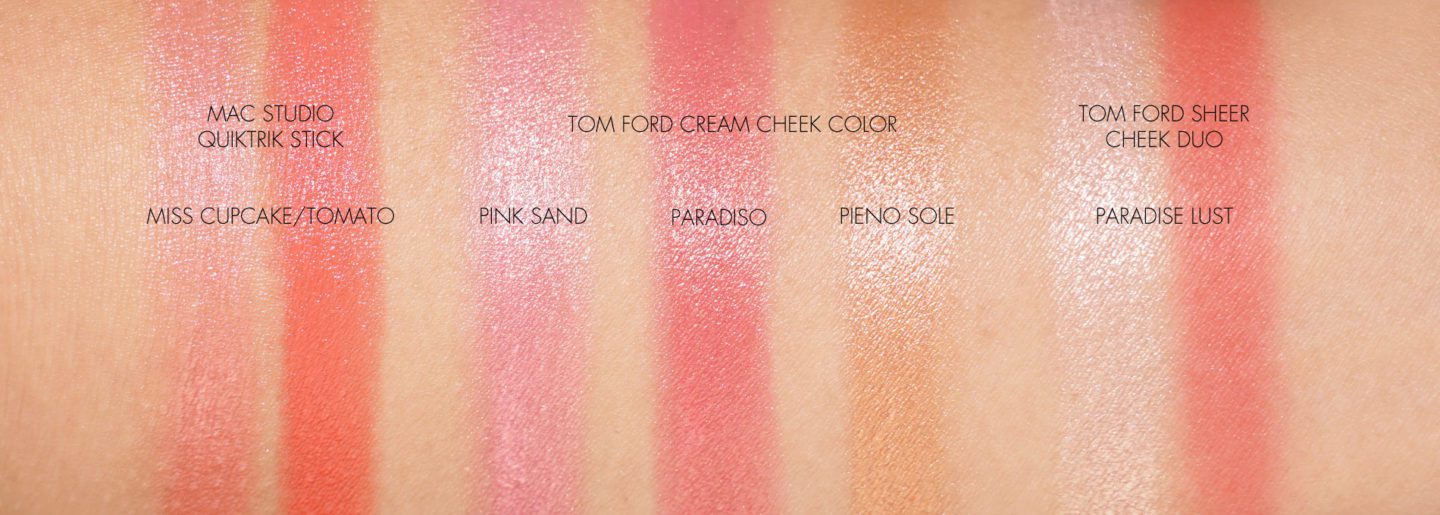 Tom Ford Pink Sand v Paradiso Cream Cheek Color comparisons | Skin Glow Find