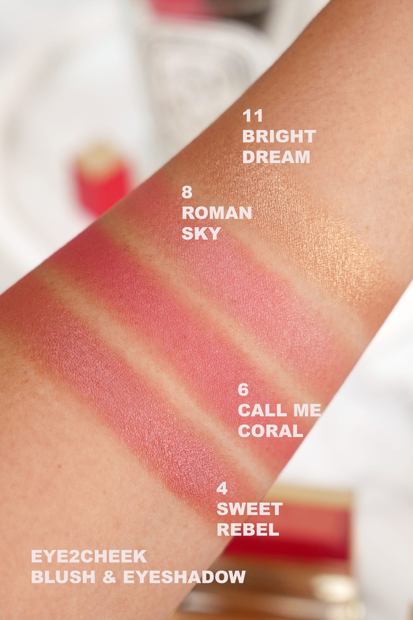Valentino Eye2Cheek Blush and Eyeshadow swatches